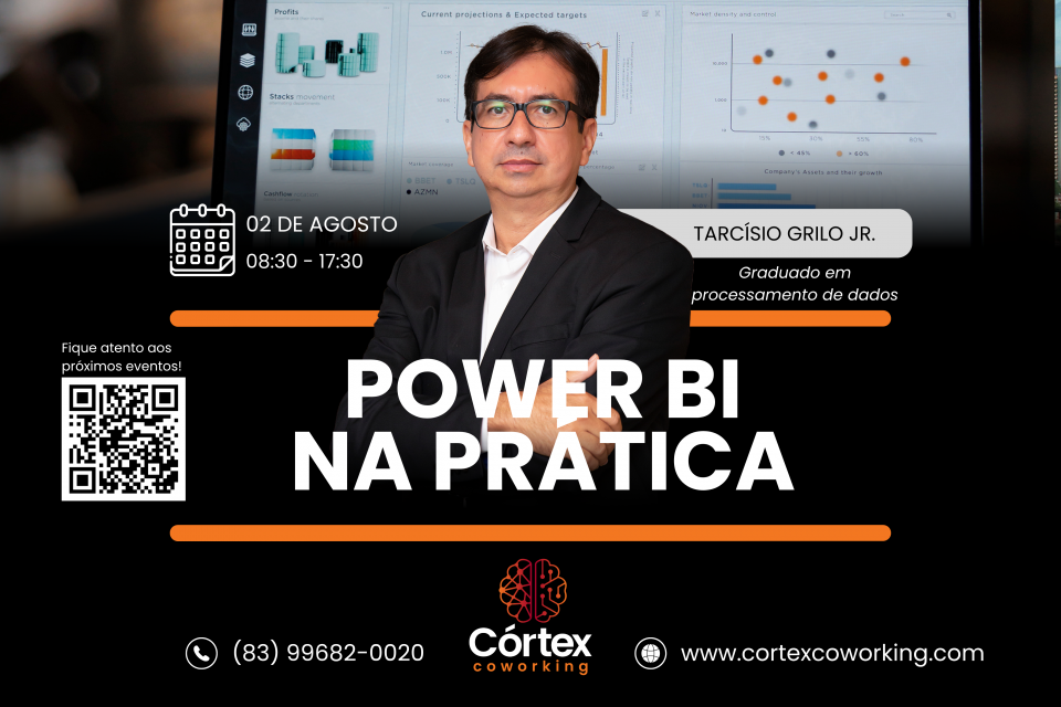 Curso “Power BI na Prática” no Córtex Coworking tem alta demanda e vagas esgotadas para agosto